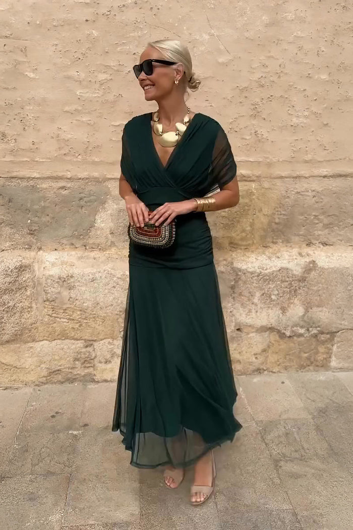Nefeli - Elegante Abito Lungo Da Sera Con Scollo a V