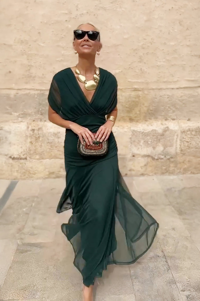 Nefeli - Elegante Abito Lungo Da Sera Con Scollo a V