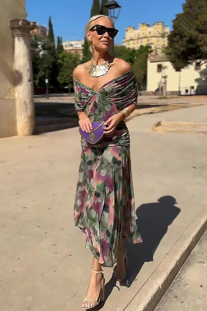 Nefeli - Elegante Abito Lungo Da Sera Con Scollo a V