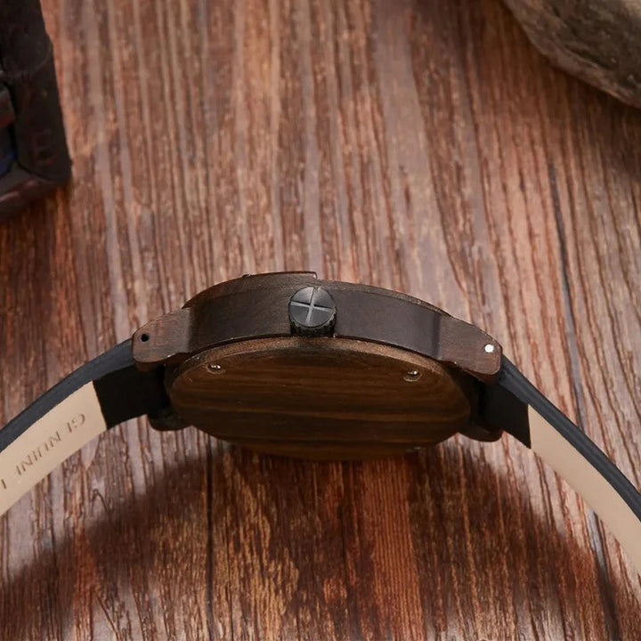 Stellan -  Orologi in Legno con Cinturino in Pelle