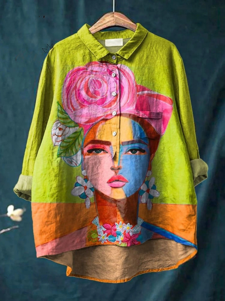 Cherily - Camicia Con Bottoni e Stampa Ritratto