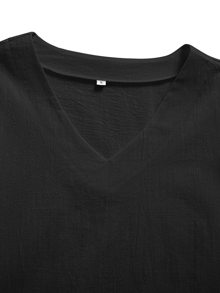 Mattea - Casual Vestibilità Ampia Top Con Scollo a V