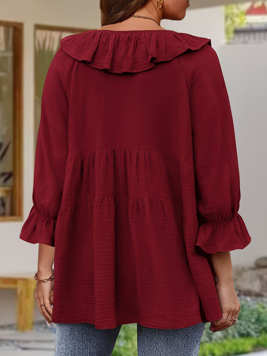 Garbine - Elegante Camicetta Con Collo a Balze