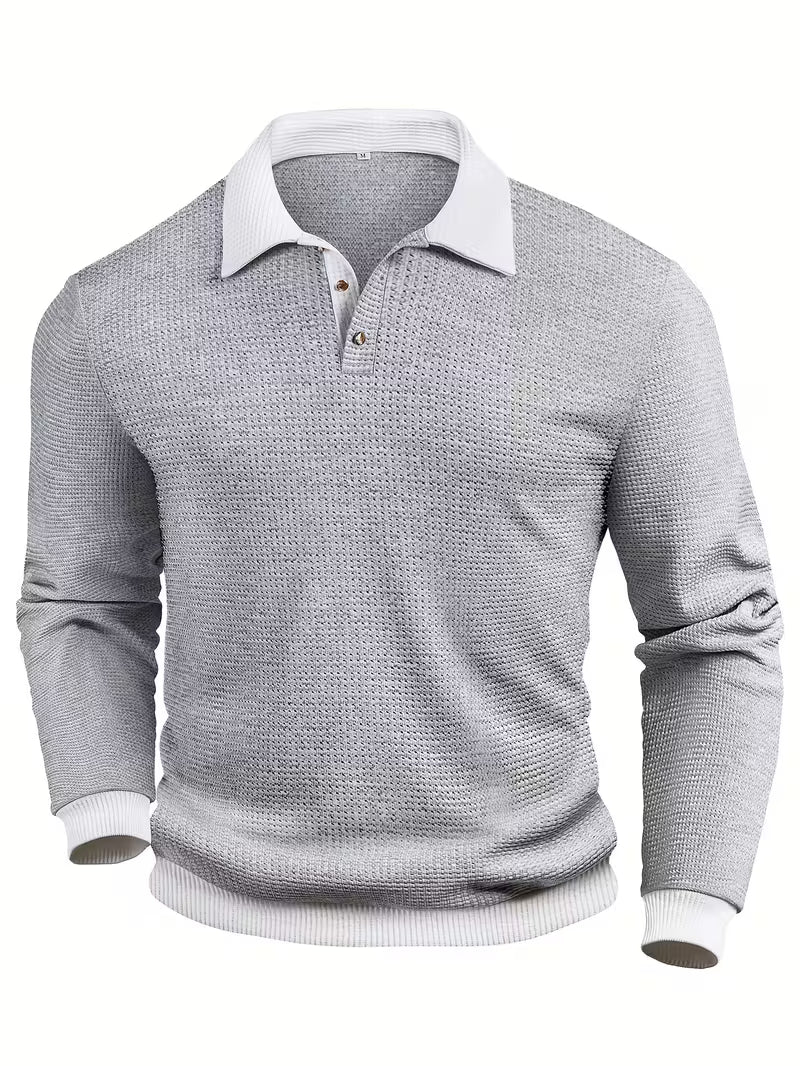 Gennady - Camicia In Maglia Waffle Testurizzata Con Colletto a Contrasto