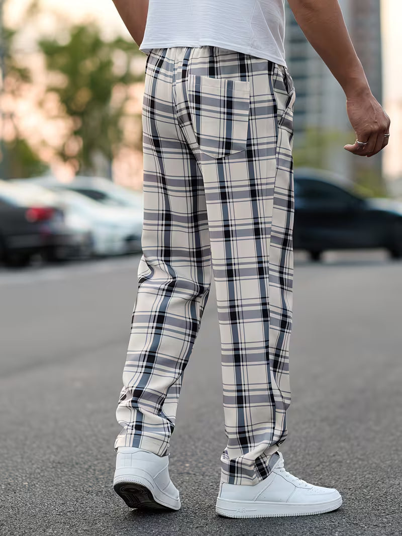 Idriz - Pantaloni a Quadri Con Elastico in Vita