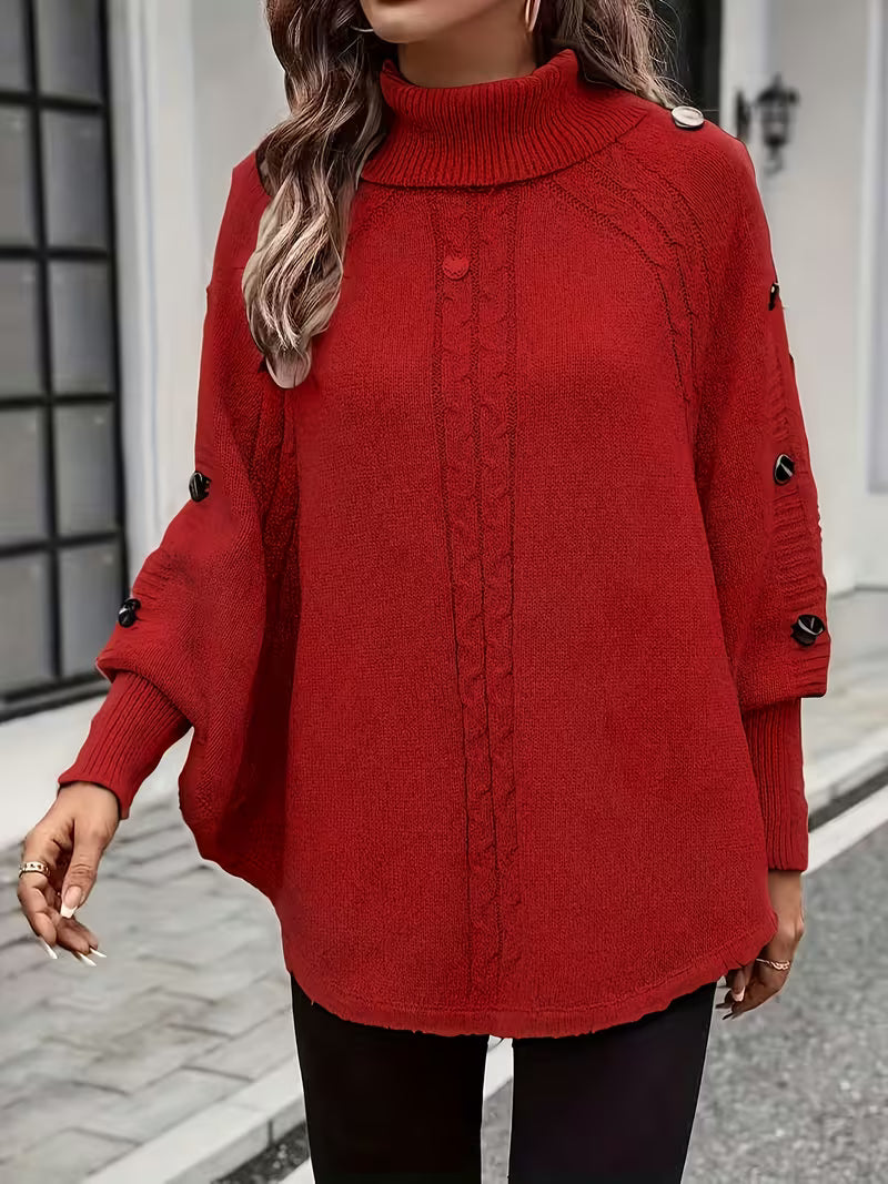 Lolana - Maglione a Collo Alto Con Stile Intrecciato
