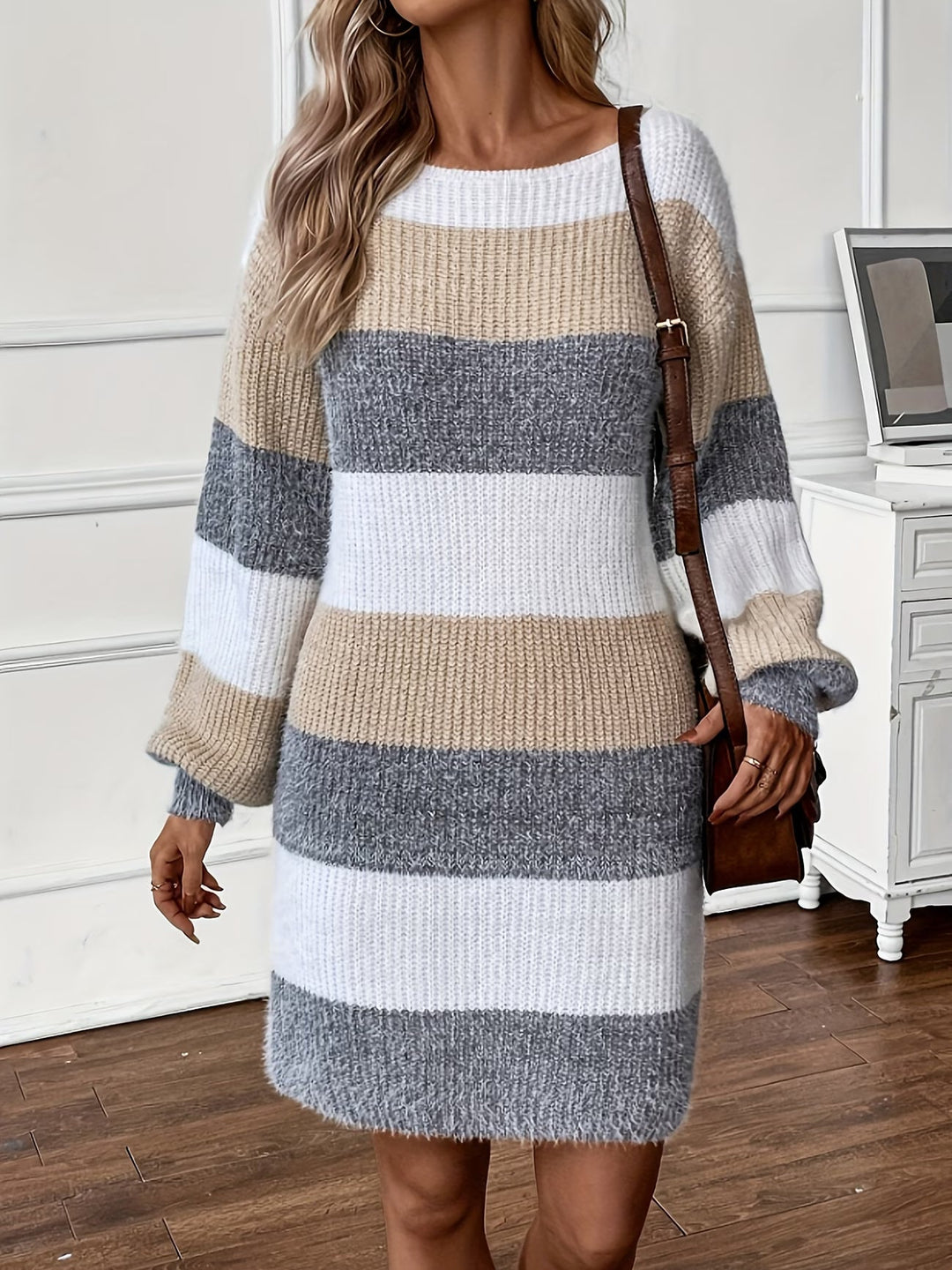 Dastina - Abito Maglione a Maniche Lunghe in Maglia