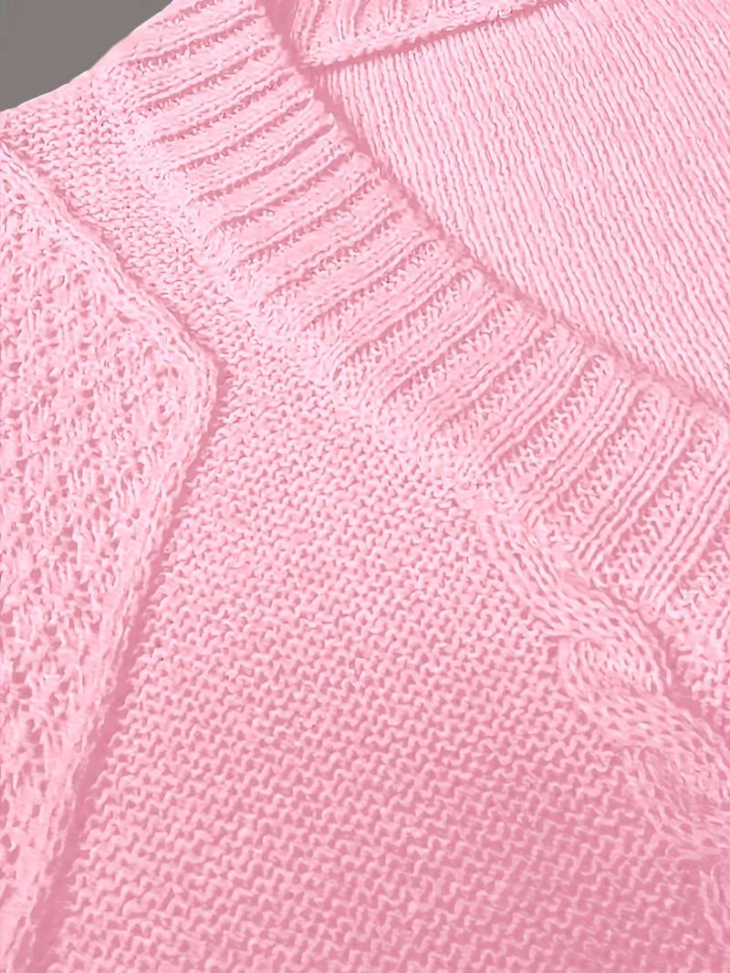 Tzvia - Maglione Casual Con Scollo a V Lavorato a Maglia