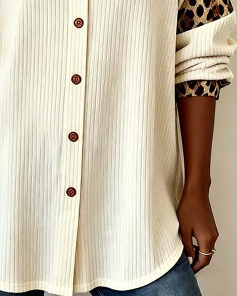 Jordana - Camicia Con Colletto Abbottonato e Stampa Leopardata