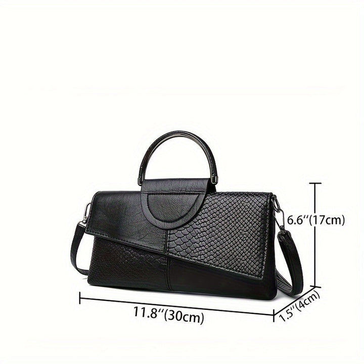 Geetika - Borsa Retrò in Pelle Di Coccodrillo Con Cerniera