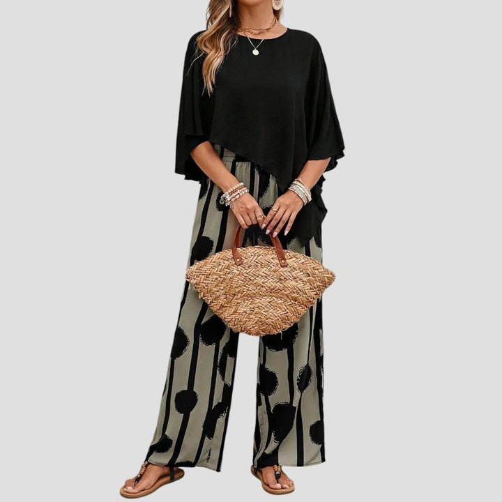 Paolina - Elegante Completo a Due Pezzi Stampato