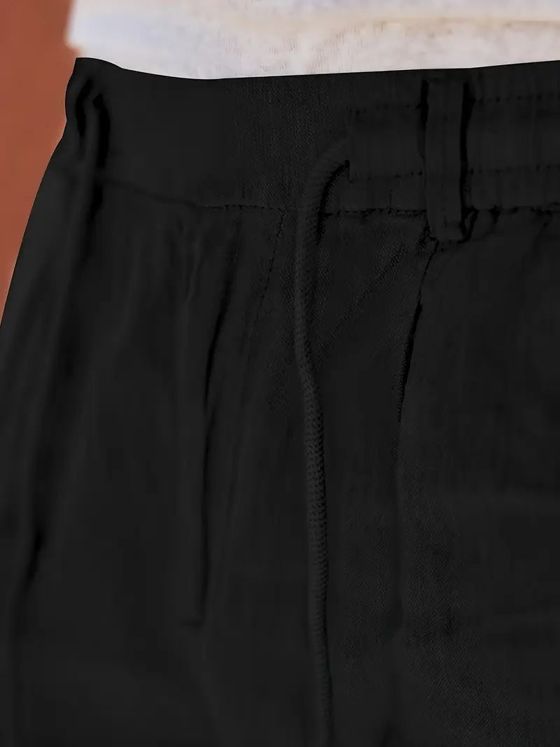 Nichols - Pantaloni Larghi In Lino Con Coulisse