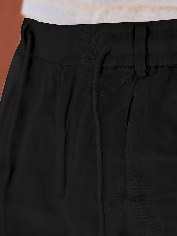 Nichols - Pantaloni Larghi In Lino Con Coulisse