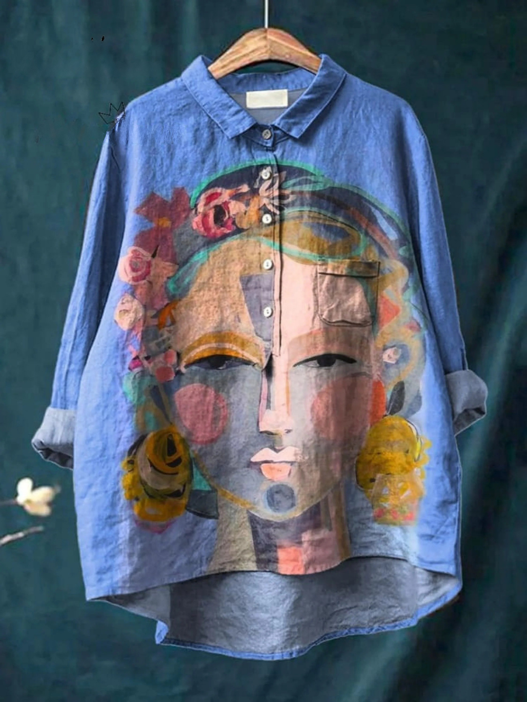 Cherily - Camicia Con Bottoni e Stampa Ritratto