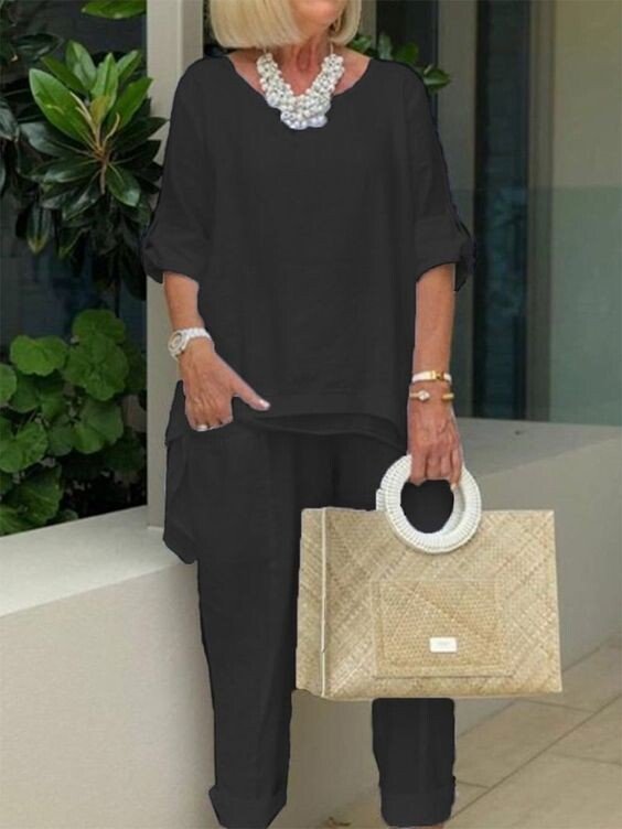 Danni - Completo Casual A 2 Pezzi Con Collo Rotondo