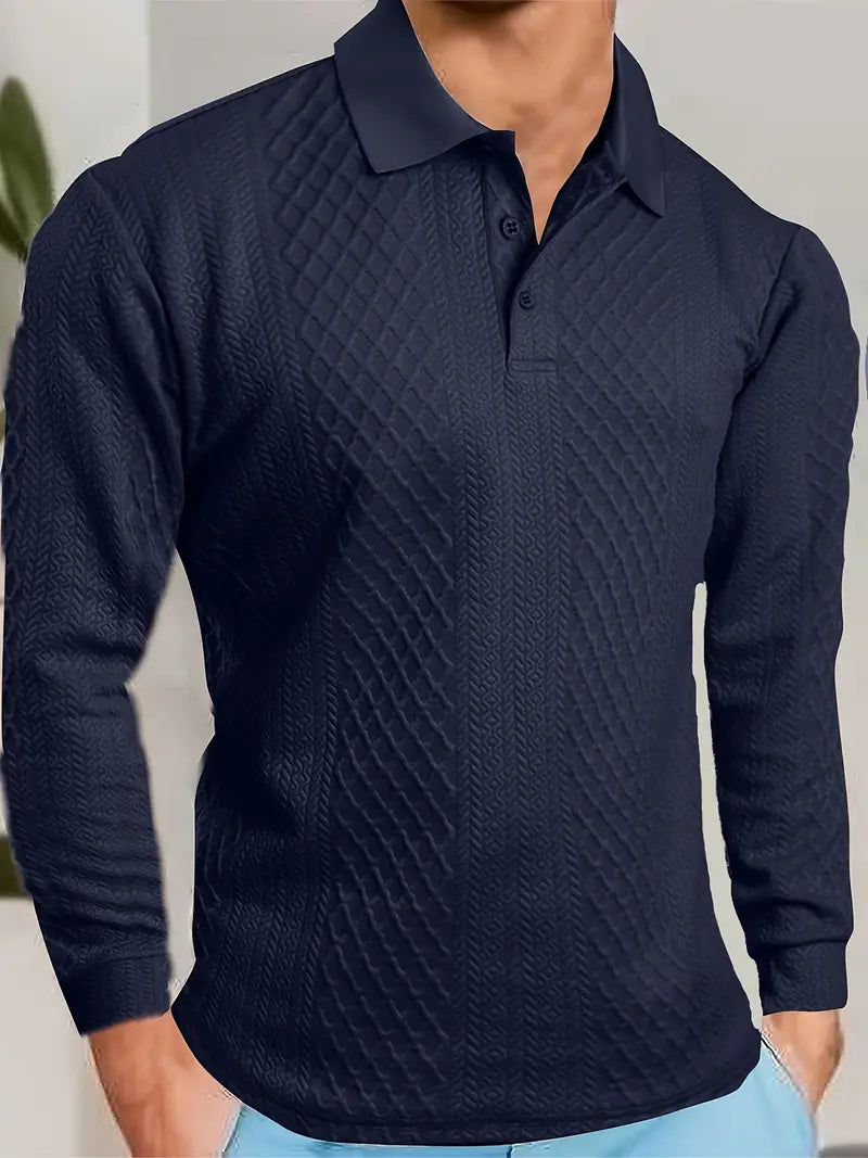 Benoit - Lior T-Camicia Testurizzata Con Colletto Jacquard