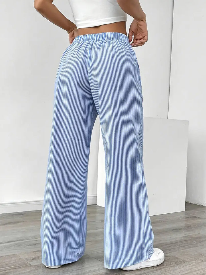 Alina - Elegante Pantalone A Righe Con Tasche