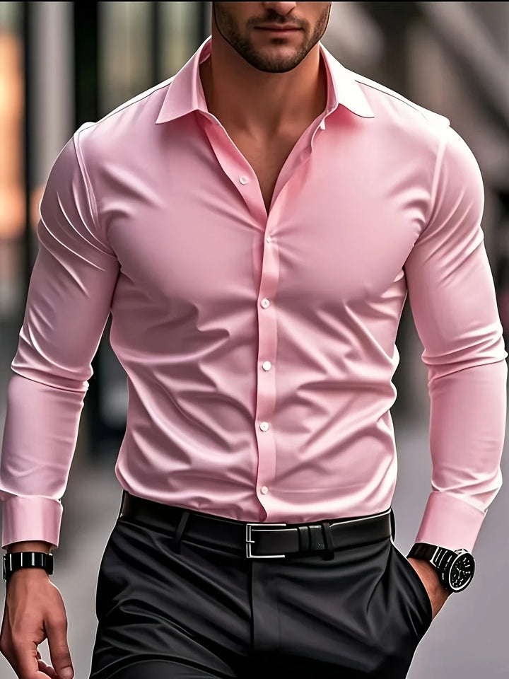 Byron - Elegante Camicia a Maniche Lunghe Con Bottoni