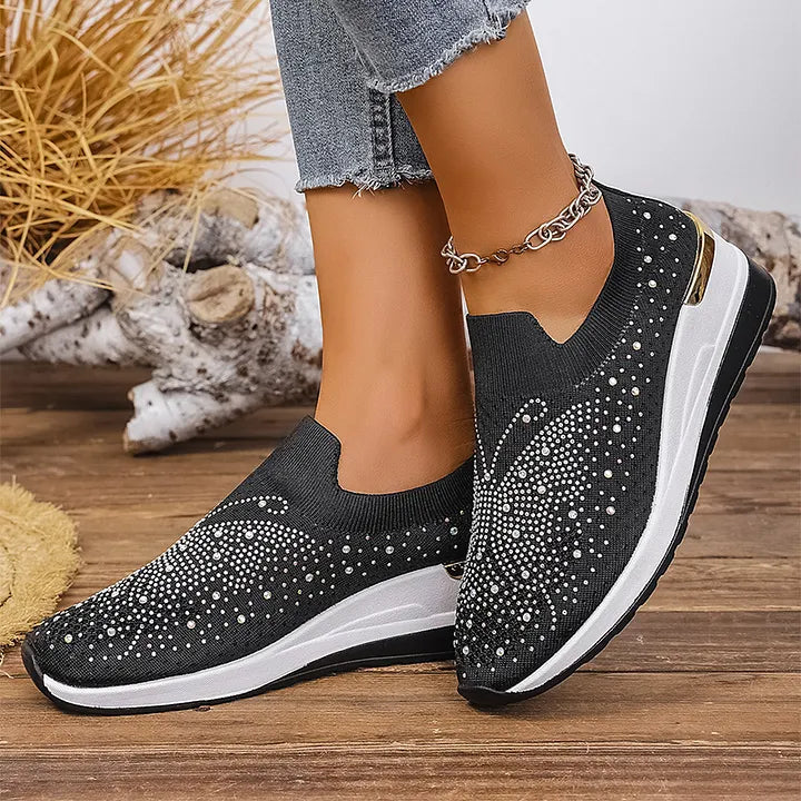 Josia - Sneakers Slip-on Con Motivo a Farfalla in Strass