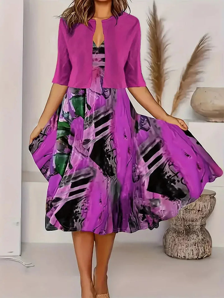 Vainoana - Elegante Completo a Due Pezzi Con Gonna Lunga