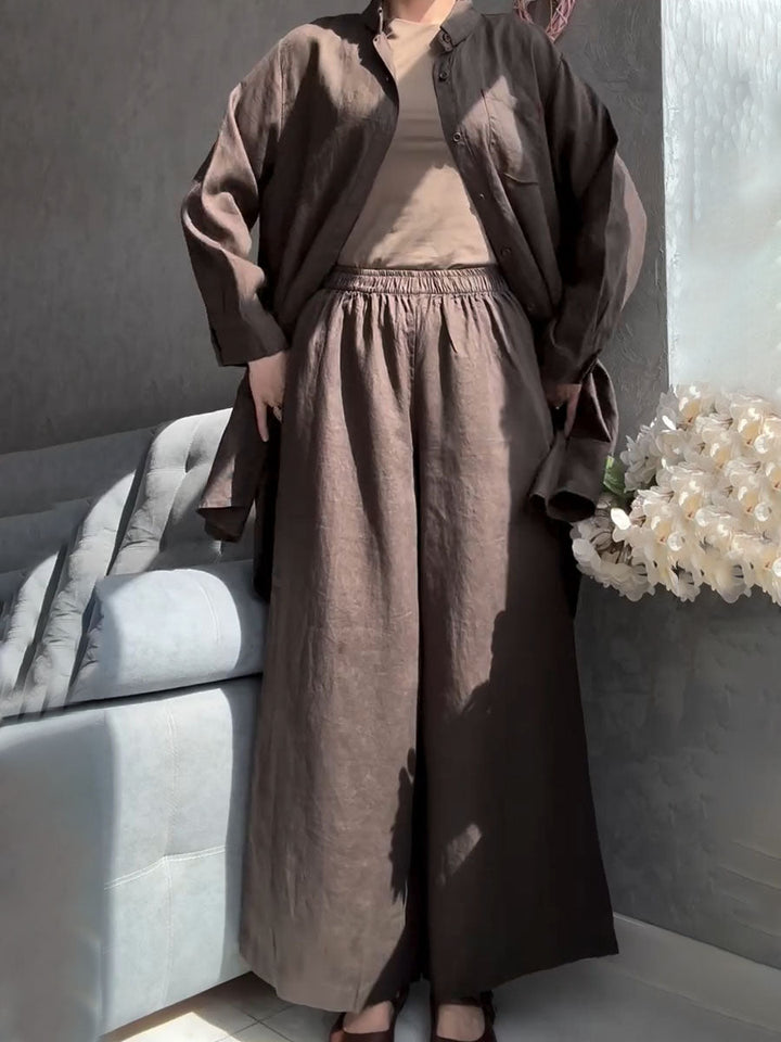 Darlene - Comodo Set In Lino a Due Pezzi