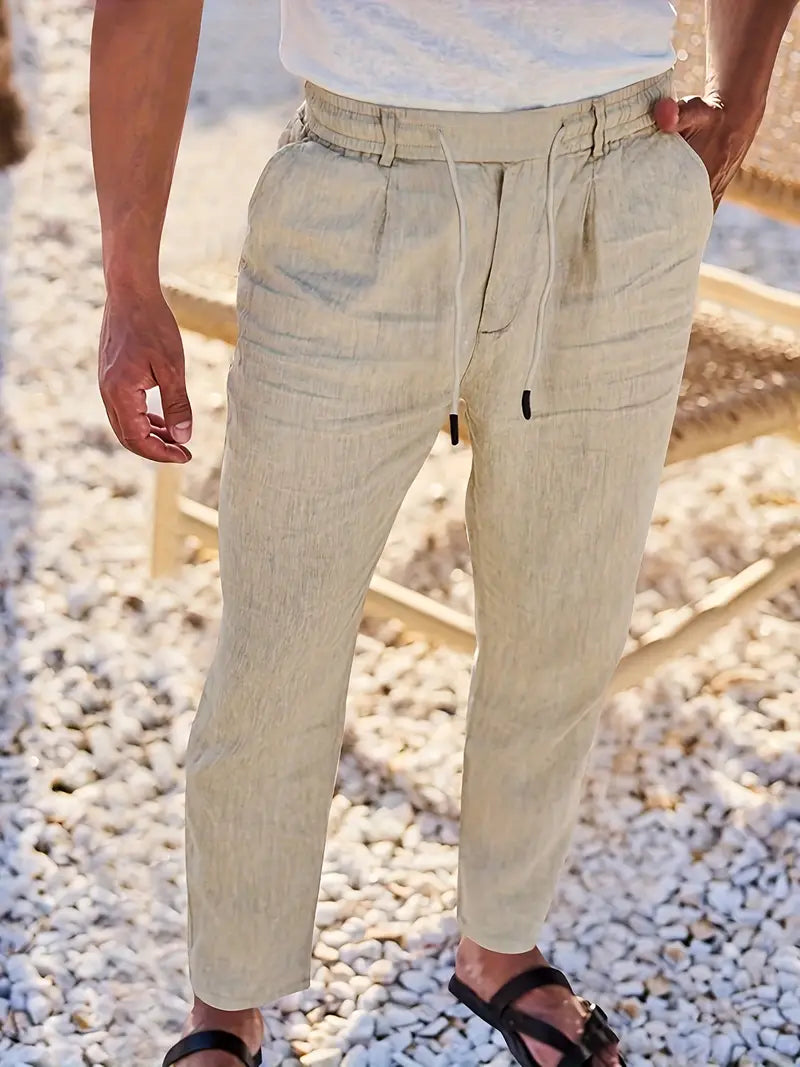 Nichols - Pantaloni Larghi In Lino Con Coulisse