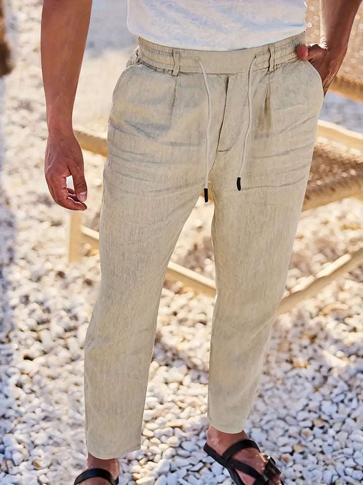 Nichols - Pantaloni Larghi In Lino Con Coulisse