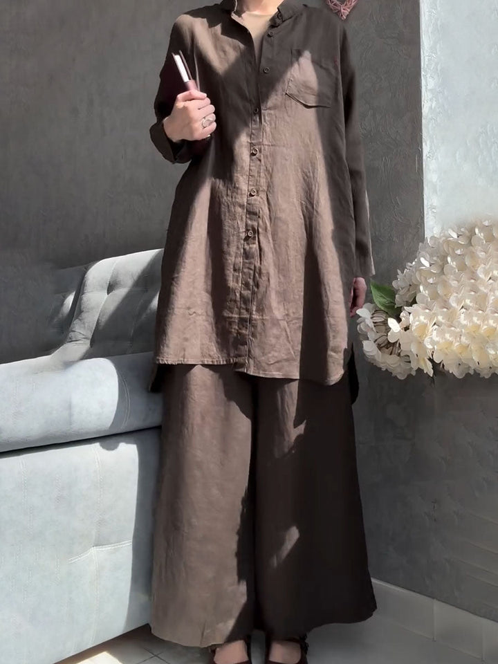 Darlene - Comodo Set In Lino a Due Pezzi