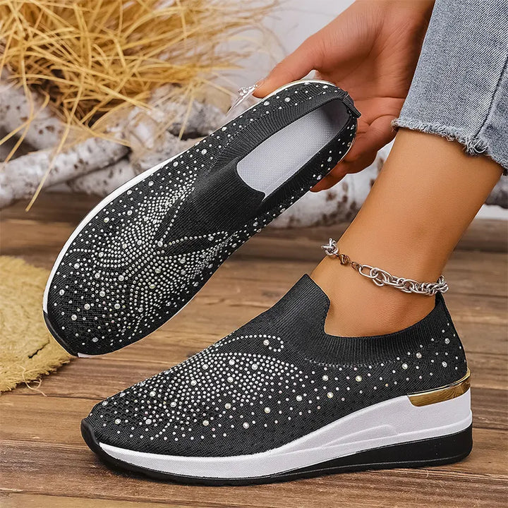 Josia - Sneakers Slip-on Con Motivo a Farfalla in Strass