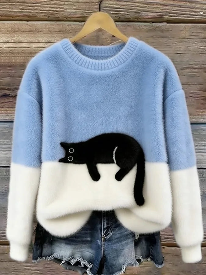 Zaidia – Maglione Lavorato a Maglia Con Grazioso Gatto