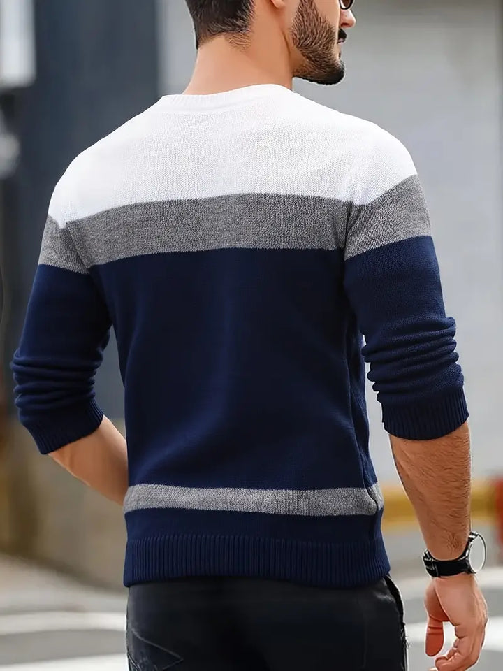 Watkins - Maglione Casual a Maniche Lunghe Lavorato a Maglia