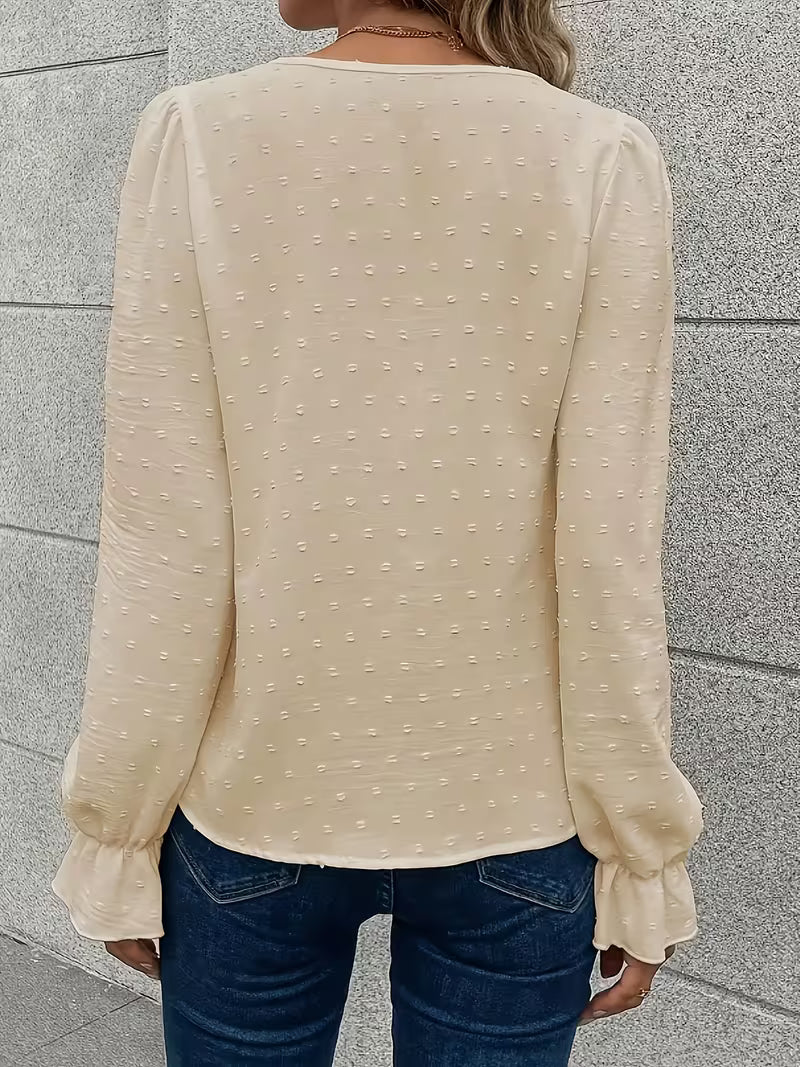 Rejina - Elegante Camicetta Con Colletto in Pizzo