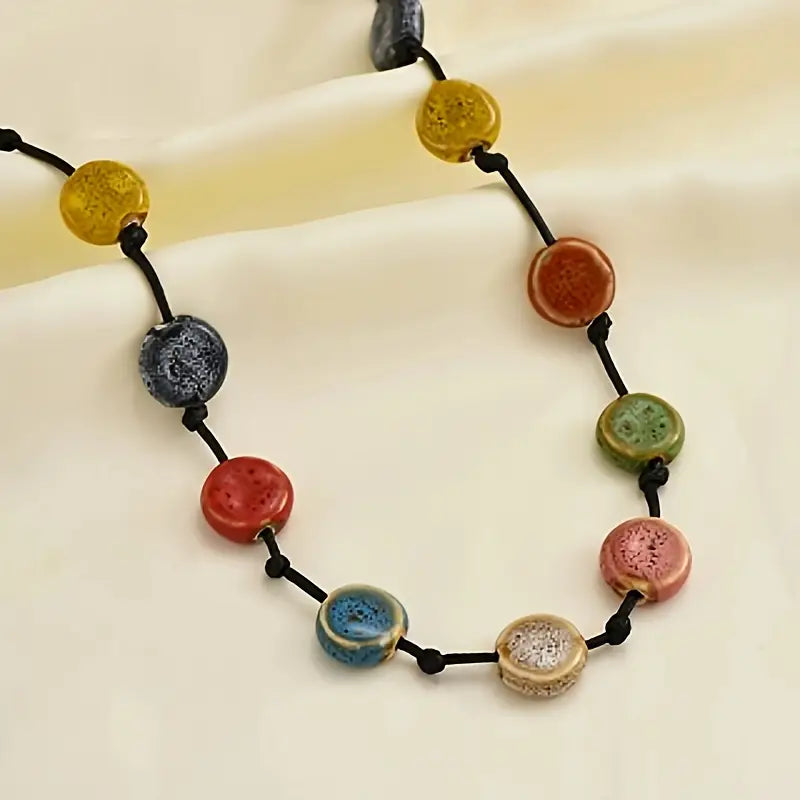ChromaLinks - Collana Con Perline Ceramiche Multicolori