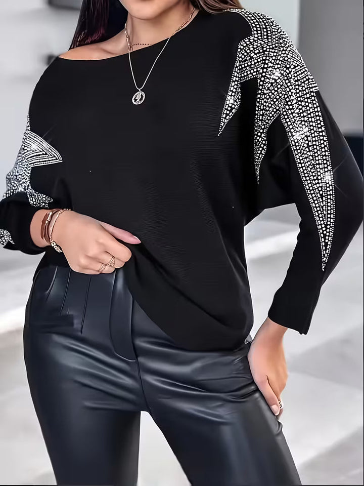 Bernardino - Elegante Maglione a Maniche Lunghe Con Stampa a Stelle