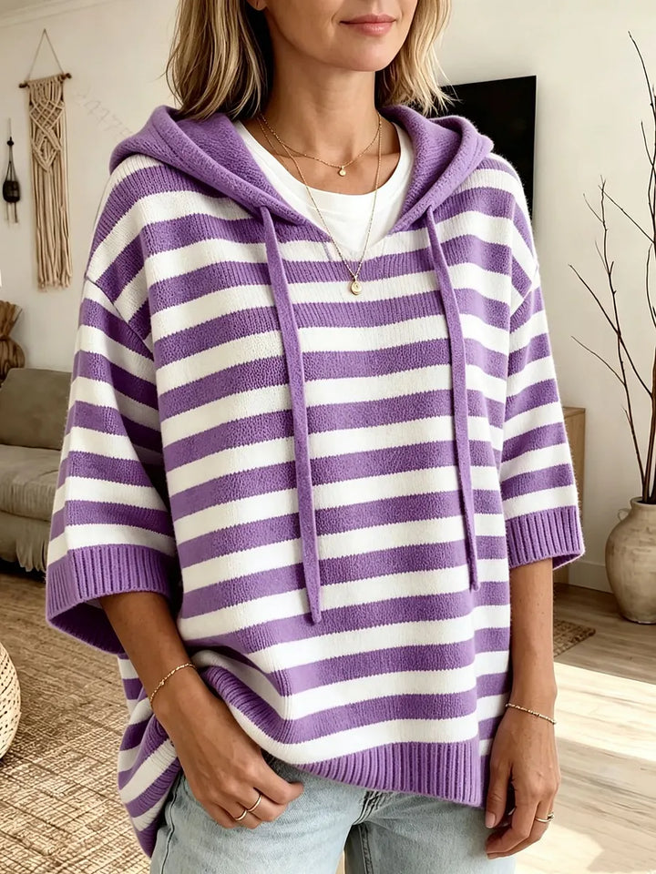 Kiera - Felpa Con Cappuccio Oversize a Righe
