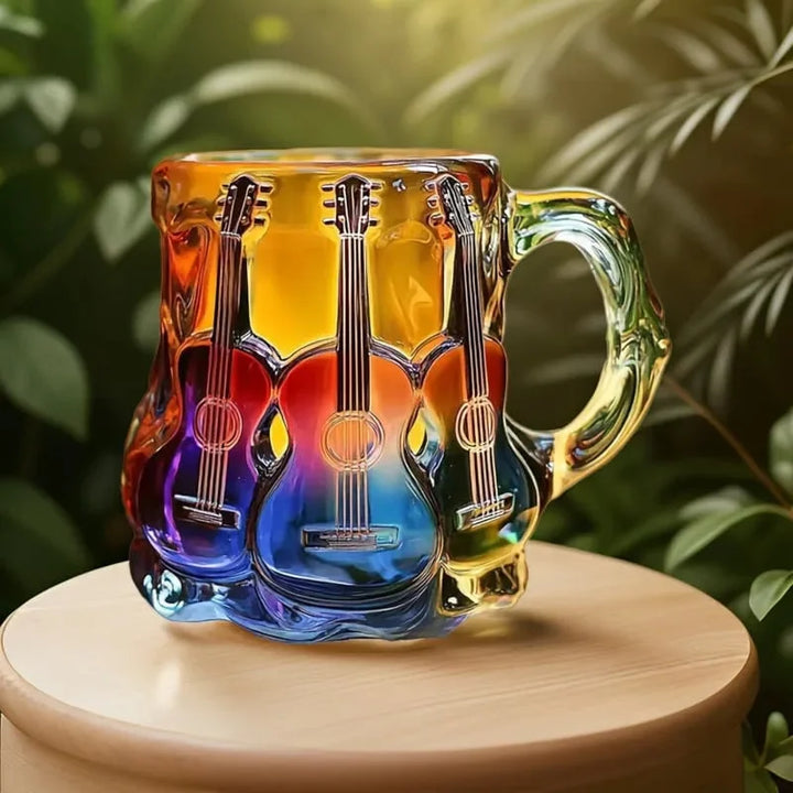 MelodyMug - Tazza con Chitarra in vetro Colorato Arcobaleno