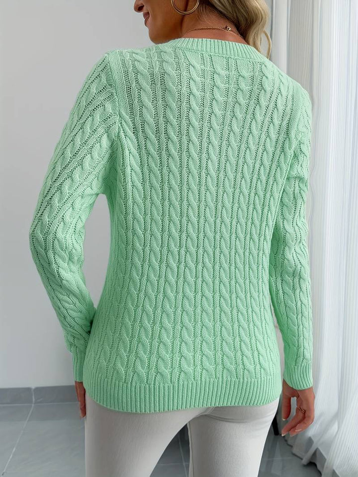 Zivah - Elegante Maglione a Coste Con Scollo a V