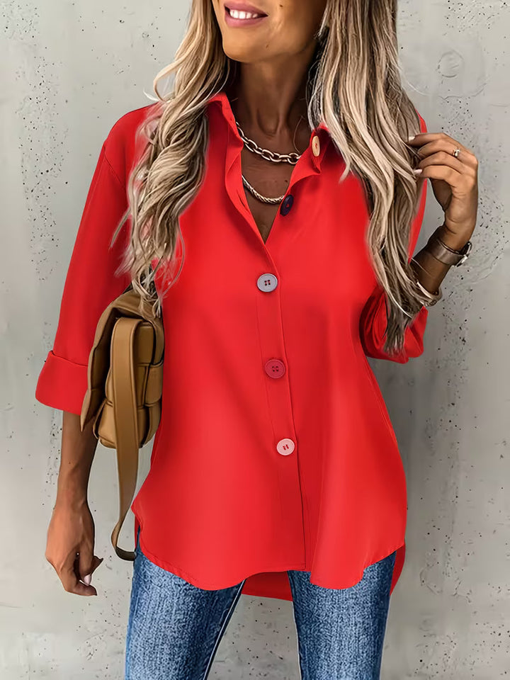 Fausta - Camicia Monopetto a Maniche Lunghe