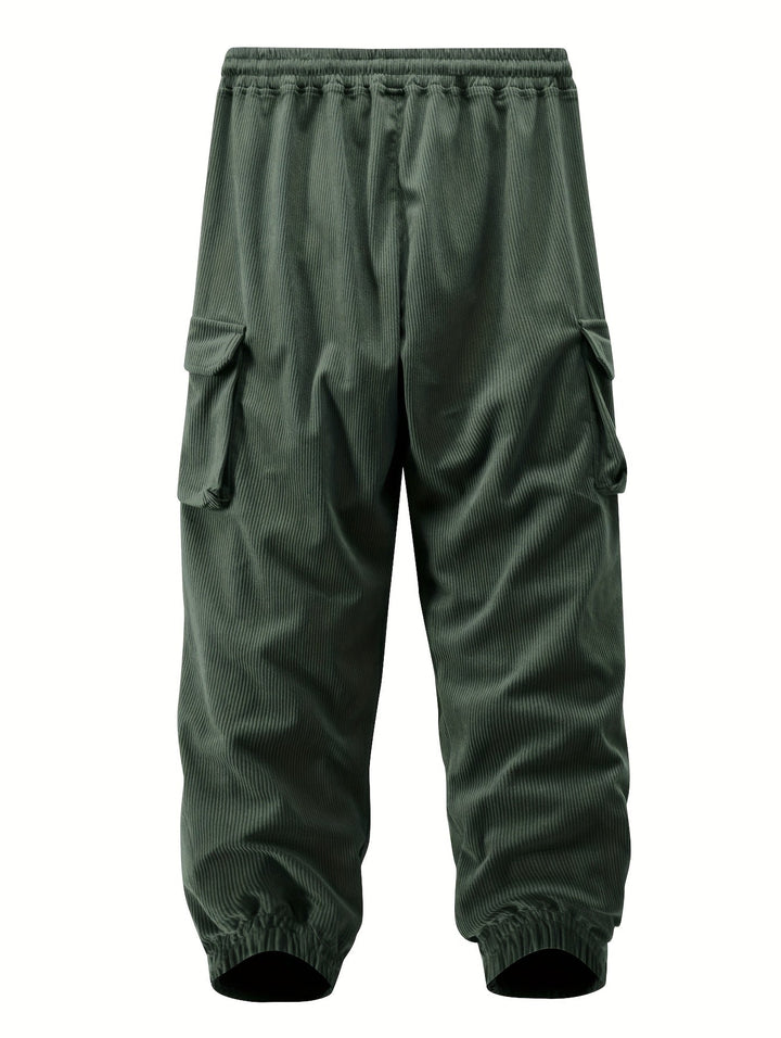Genevieve - Pantaloni Jogging Velluto Coste Con Coulisse Vita