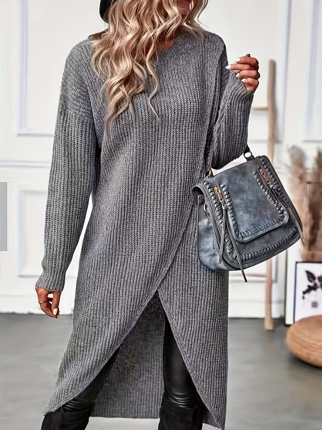 Stefany - Elegante Abito in Maglia Con Scollo Rotondo