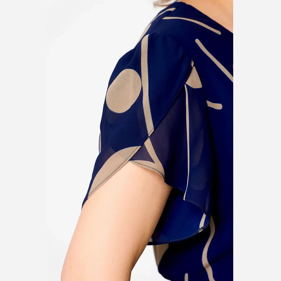 Nazeli - Abito Midi In Chiffon Con Stampa a Pois