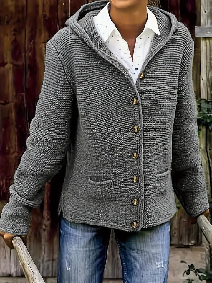 Bressan - Elegante Cardigan Con Cappuccio e Maniche Lunghe