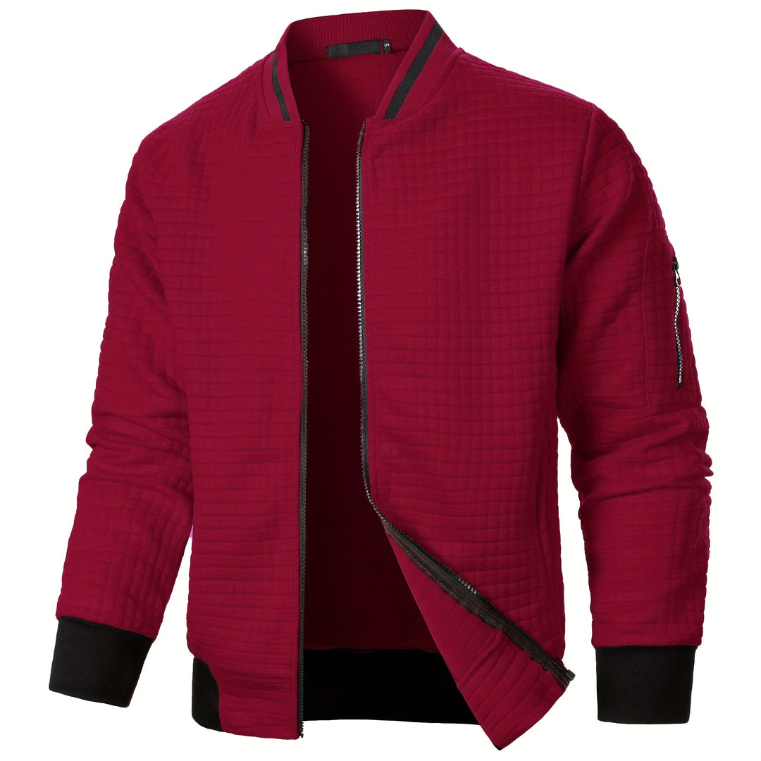 Benjie - Zipper Stand-Up Collar Cardigan Jacket