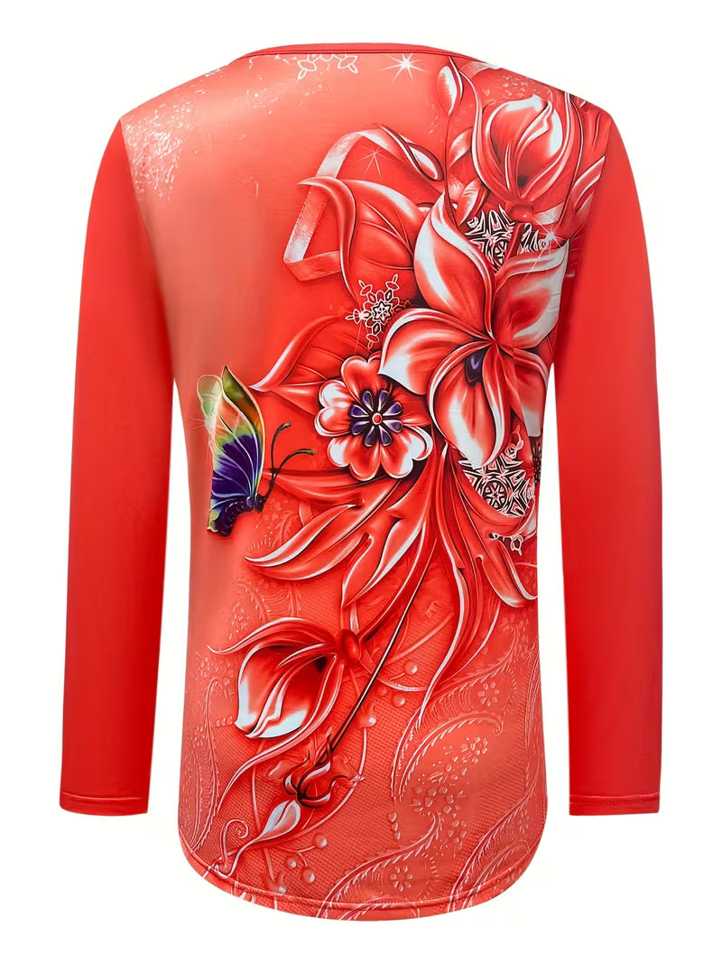 Ljiljana - Top Alla Moda Con Stampa Floreale