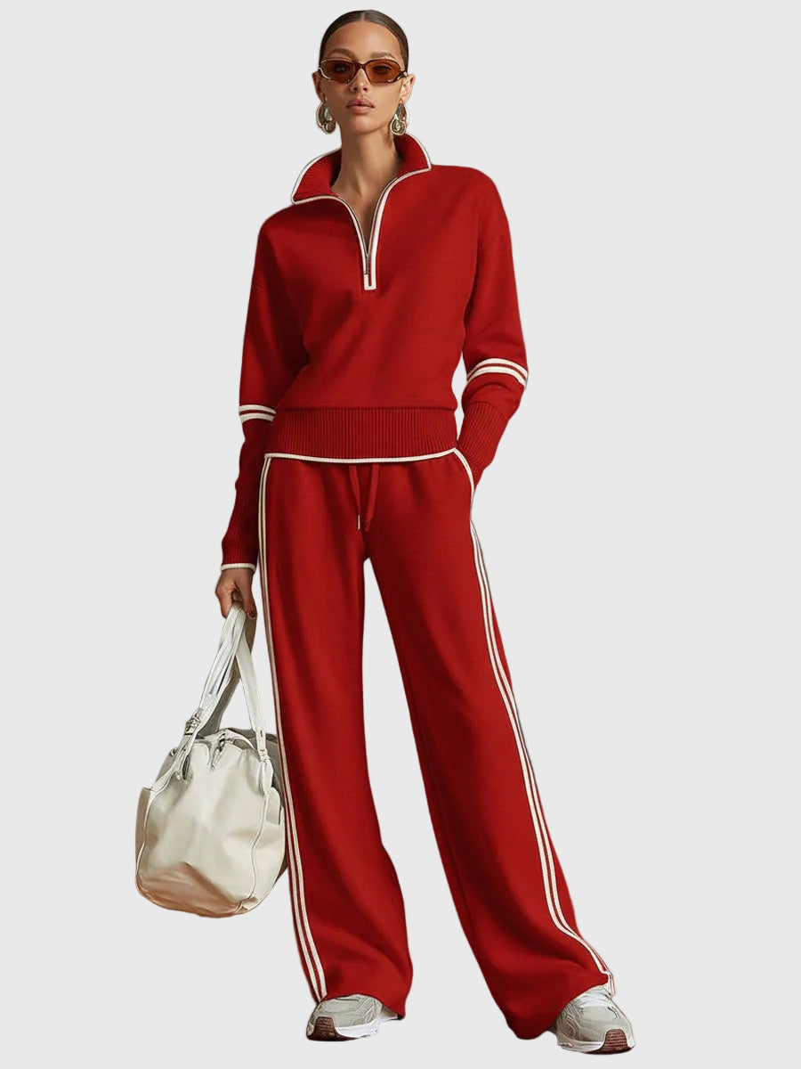 Minrada - Set Composto da Camicetta e Pantaloni a Pieghe larghe