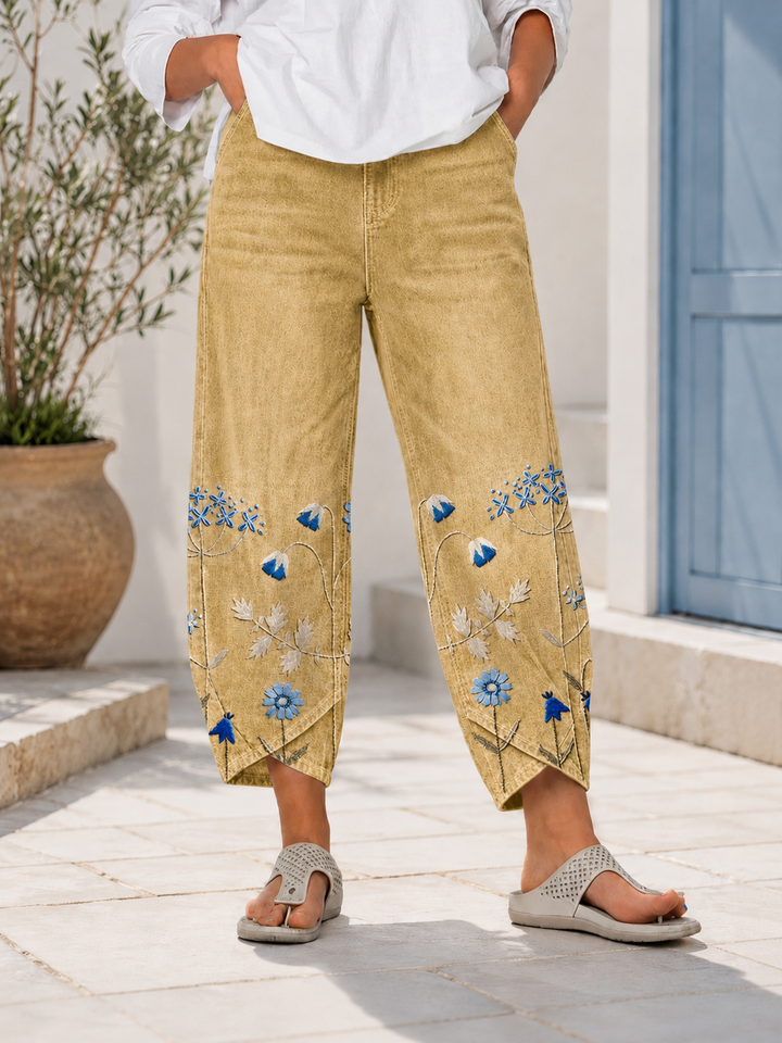 Selcen - Pantaloni Casual Ricamati