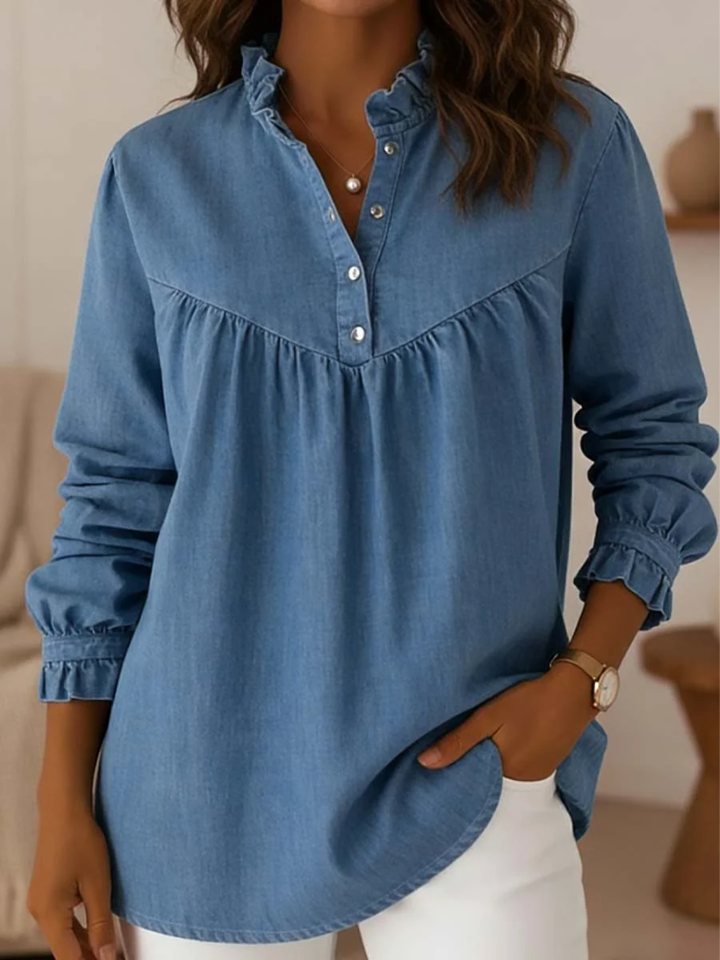 Aleska - Camicetta in denim con bottoni
