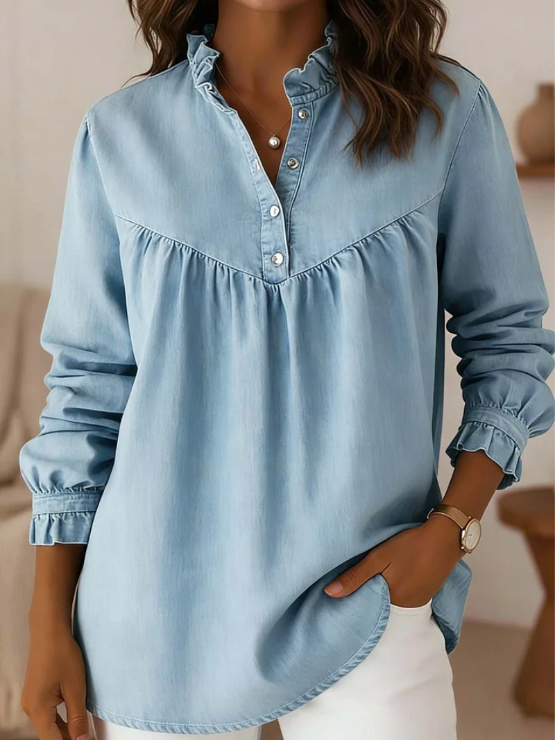 Aleska - Camicetta in denim con bottoni