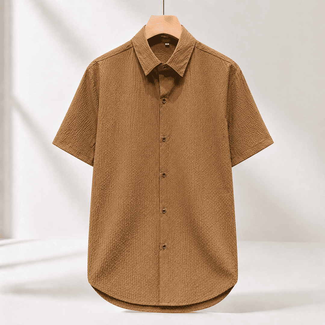 Filipe - Camicia a Maniche Corte Con Trama in Rilievo