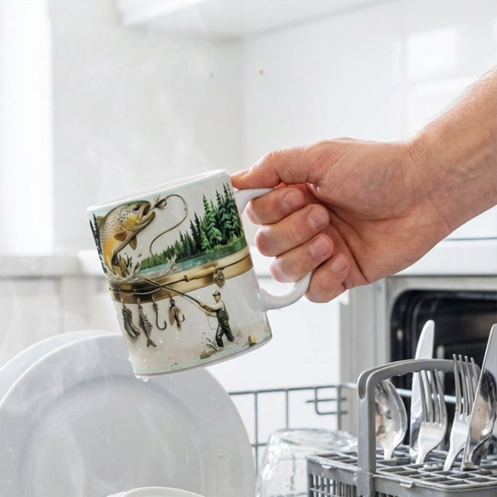 TackleMug - Tazza da Caffè con Motivo a Tema Pesca